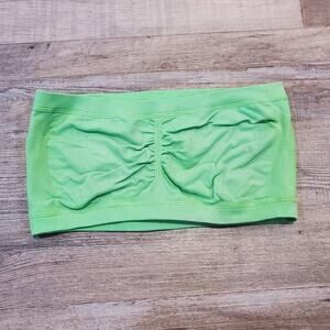 Yahada one size strapless bandeau style lime green bra